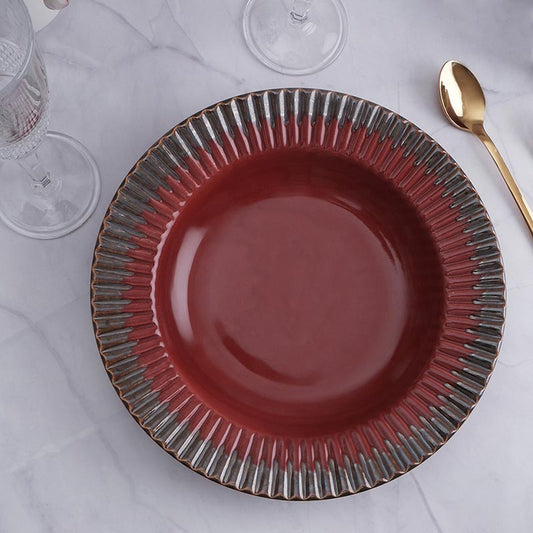 Rezu Ceramic Pasta Plate | Single | Multiple Colors Red
