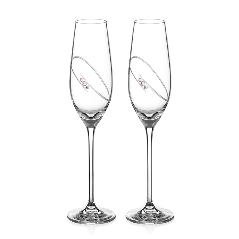 Diamond Ring Flute Glasses | Set of 2 | 210ml Default Title