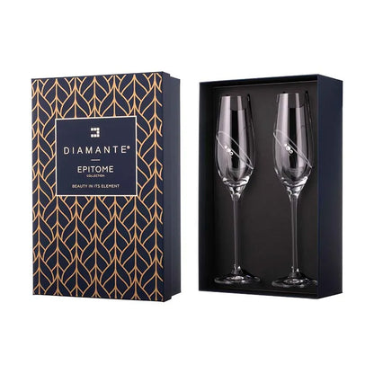 Diamond Ring Flute Glasses | Set of 2 | 210ml Default Title