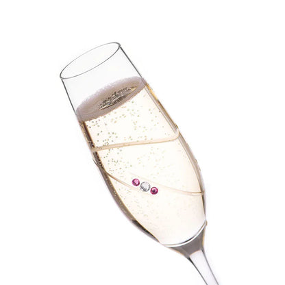 Diamond Ring Flute Glasses | Set of 2 | 210ml Default Title