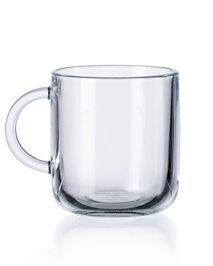 Iconic Glass Tea Coffee Milk Mugs | Set of 6 | 4 x 3 inches | 245ml