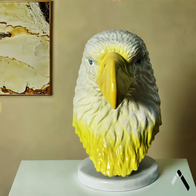 Majestic White American Bald Eagle Sculpture Ceramic Showpiece | 9 x 6 x 9 inches