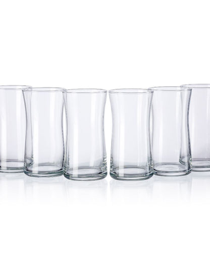 Heybeli Long Drink Water Juice Glasses | Set of 6 | 3 x 5 inches | 345ml