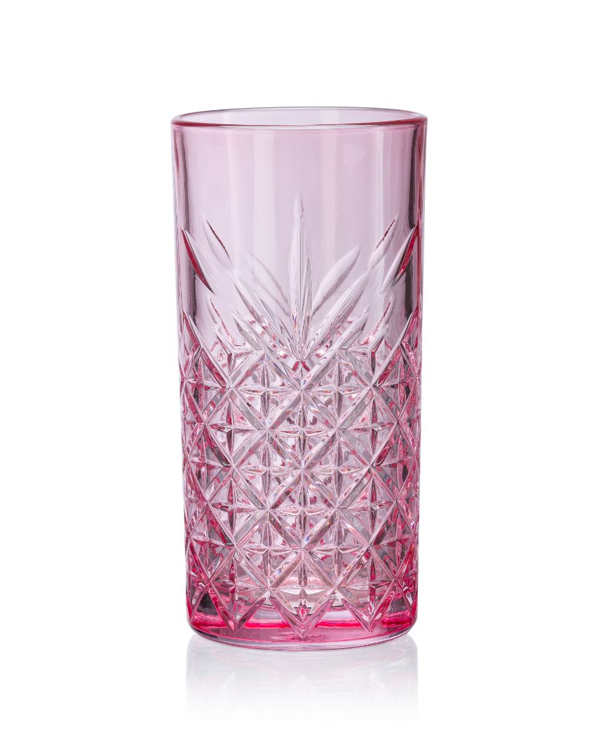 Timeless Long Drink Water Juice Glasses | Set of 2 | 3 x 6 inches | 450ml