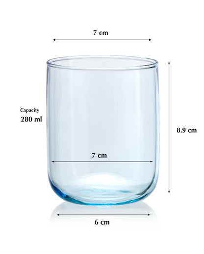 Stylish Water & Juice Glasses | Set of 6 | 3 x 4 inches | 280ml