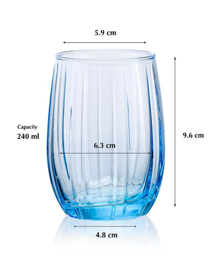 Refreshingly Versatile Water & Juice Glasses | Set of 6 | 2 x 4 inches | 240ml