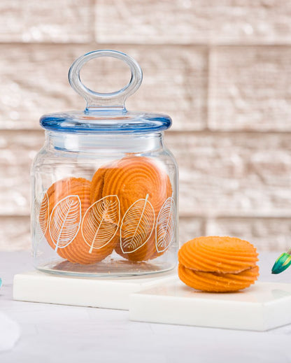 Leaves Spice Pickle Cookies Storage Glass Jar | 4 x 6 inches | 575ml