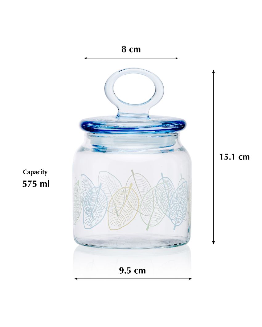 Leaves Spice Pickle Cookies Storage Glass Jar | 4 x 6 inches | 575ml