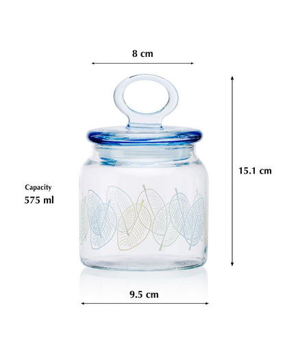 Leaves Spice Pickle Cookies Storage Glass Jar | 4 x 6 inches | 575ml