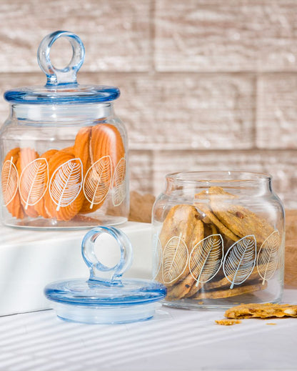 Leaves Spice Pickle Cookies Storage Glass Jar | 4 x 6 inches | 575ml