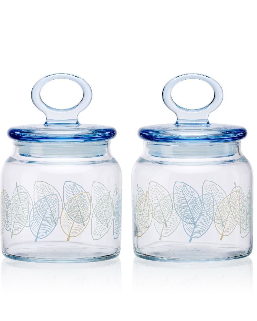 Leaves Spice Pickle Cookies Storage Glass Jar | 4 x 6 inches | 575ml