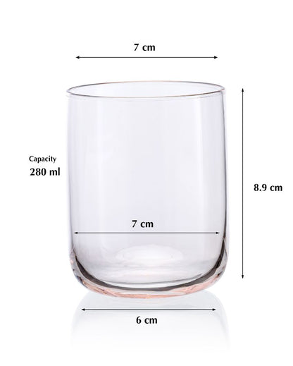 Sip in Style Elegant Water Juice Glasses | Set of 6 | 3 x 4 inches | 280ml