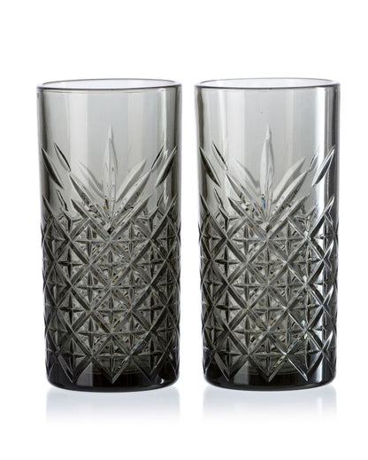 Timeless Long Drink Water Juice Glasses | Set of 2 | 3 x 6 inches | 450ml