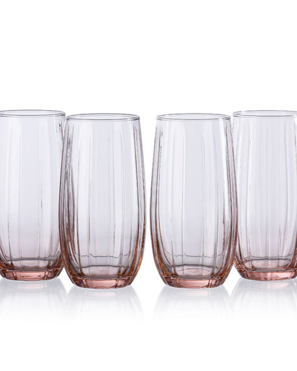 Linka Long Drink Water Juice Glasses | Set of 4 | 3 x 6 inches | 500ml