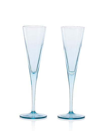 V-Line Champagne Flute Stem Glasses | Set of 2 | 3 x 9 inches | 150ml