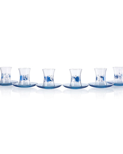 Diana Glass Cups With Saucers | Set of 6 | 170ml