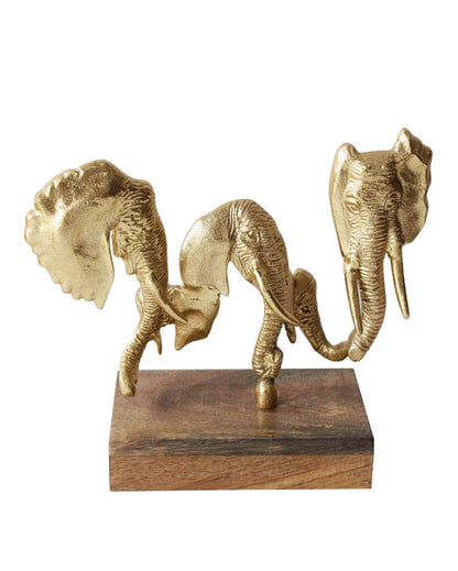 Elephant Aluminum Head On Stand | 14 x 4 inches