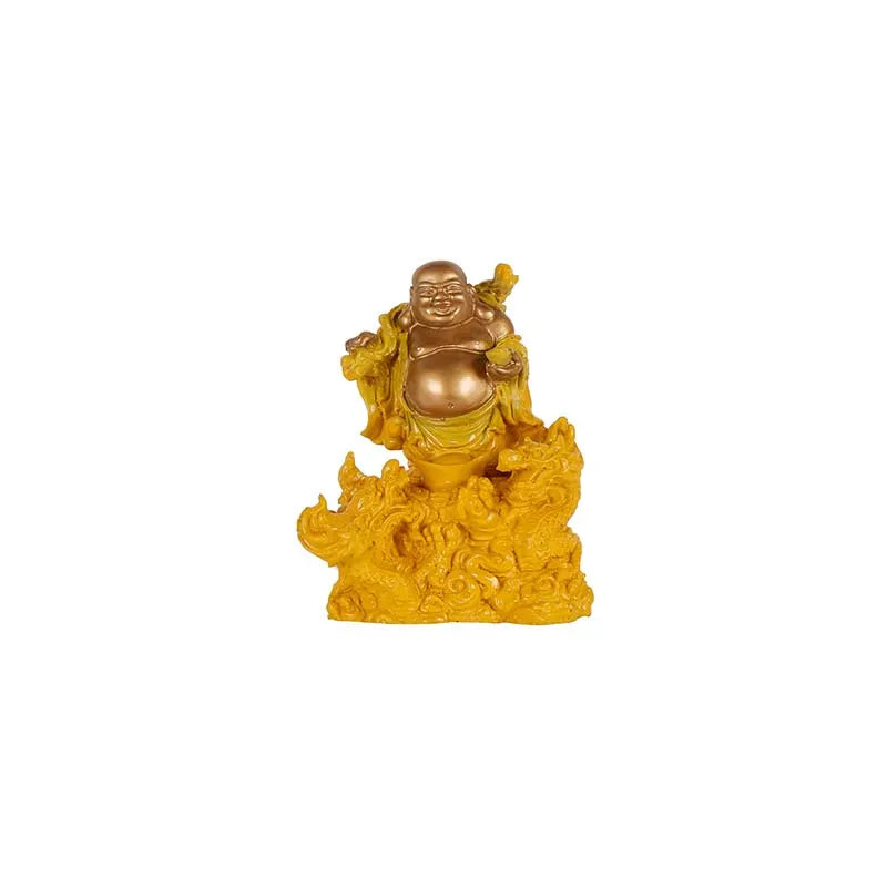 Olivia Premium Feng Shui Laughing Buddha Showpeice Yellow