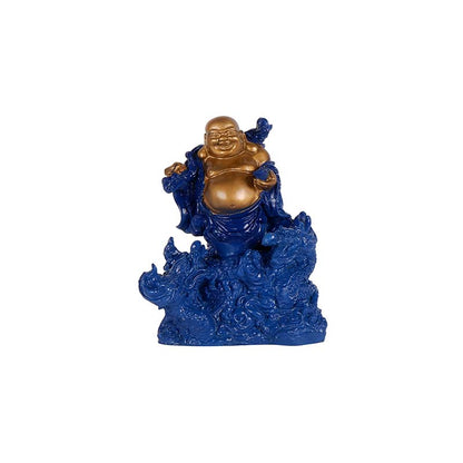 Olivia Premium Feng Shui Laughing Buddha Showpeice Blue