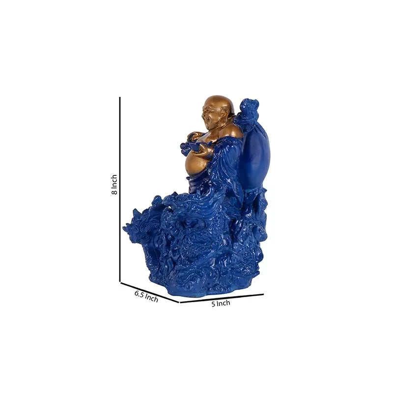 Olivia Premium Feng Shui Laughing Buddha Showpeice Blue