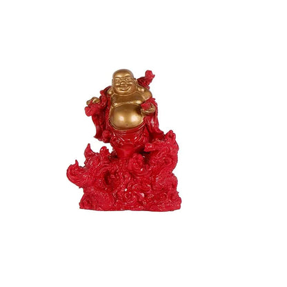 Olivia Premium Feng Shui Laughing Buddha Showpeice Red