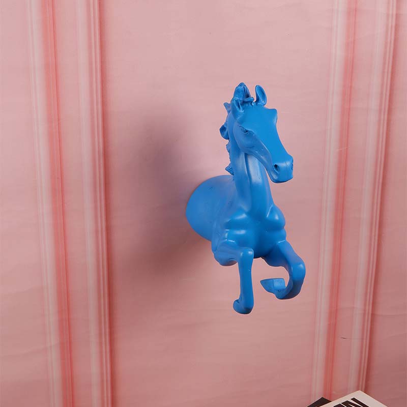 Crimson Wall Horse Showpiece A Striking Artistic Accent Showpeice Blue
