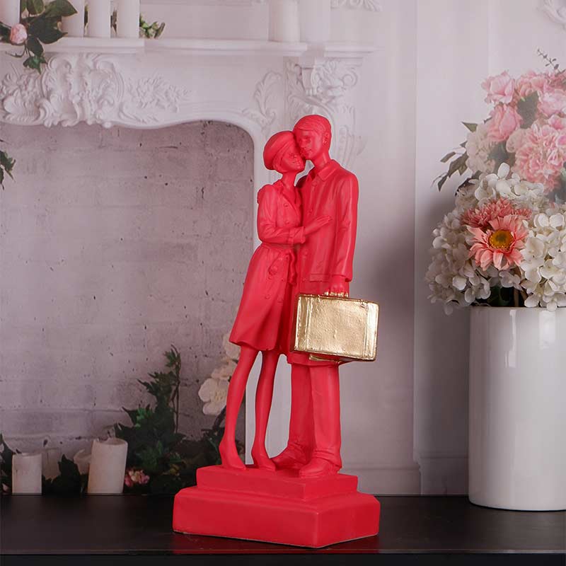 Crimson Radiance Couple Showpiece Pink