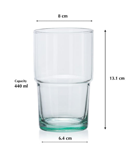 Green Hill Eco-Friendly Drink Water Juice Glasses | Set of 4 | 3 x 5 inches | 440ml