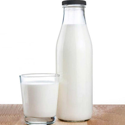 Medium Clear Glass Water and Milk Bottle for Serving Perfect for Kitchen or Office | 500 ML | 3 x 8 inches