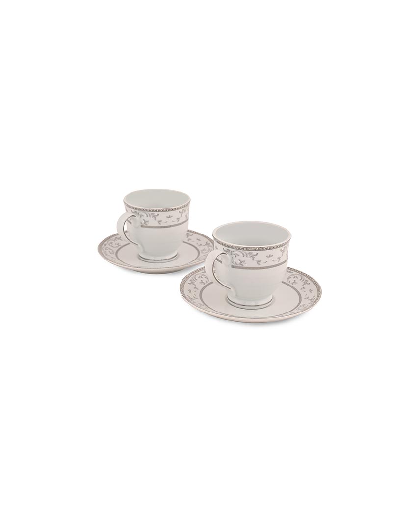 Little Bloom Border Porcelain Cups & Saucers | Set Of 12