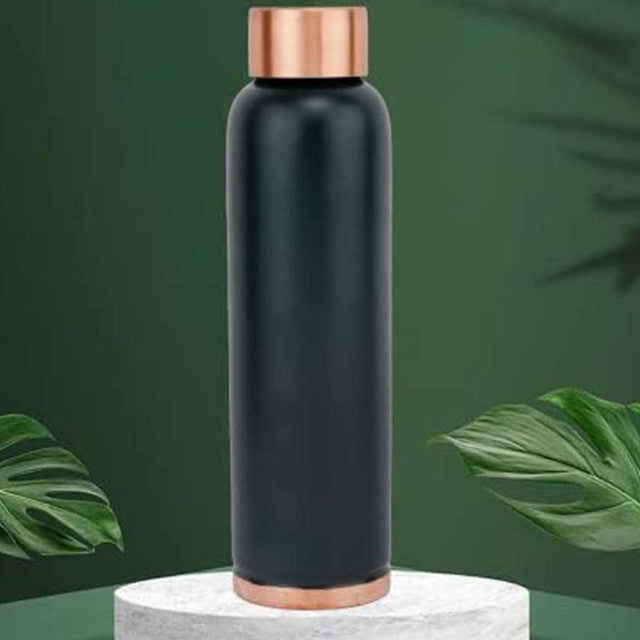 Classic Matte Finish For Stylish Hydration Pure Copper Water Bottle | 1L | 3 x 10 inches