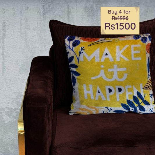 Make It Happen Velvet Cushion Cover | 16 x 16 Inches