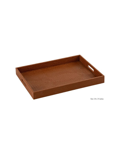 Ambar Luxurious Tan Vegan Leather Serving Tray