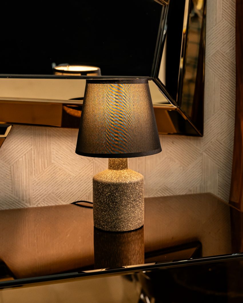 Unique Design Ceramic Mottled Grey Lamp | 6 x 11 x 6 inches