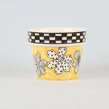 Charming Gingham Ceramic Planter without Plant | 4 x 4 inches