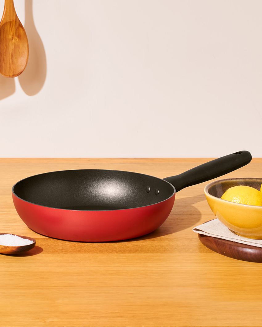 Vibrant Bauhaus Nonstick Open Frypan | 18 x 11 x 9 Inches