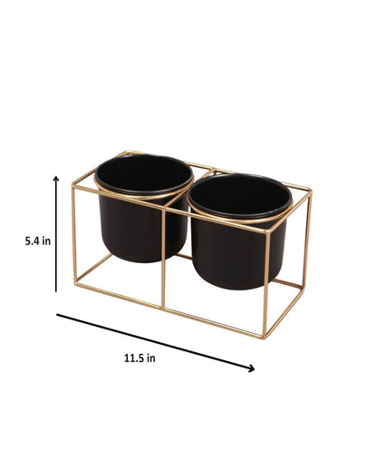 Two Pots Desk Planter with Stand Set