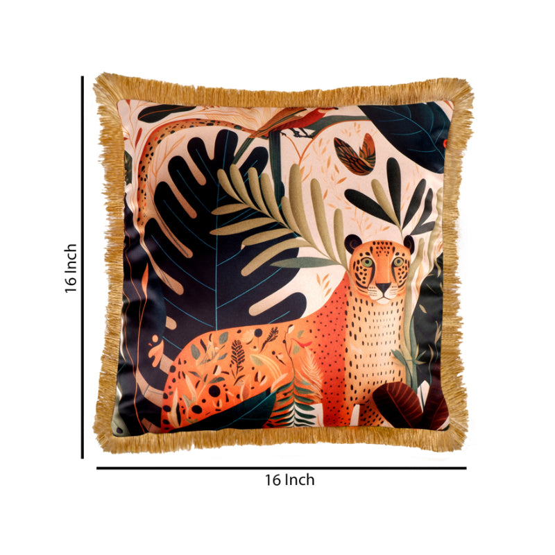 Premium Satin Animal Print Cushion Cover Default Title
