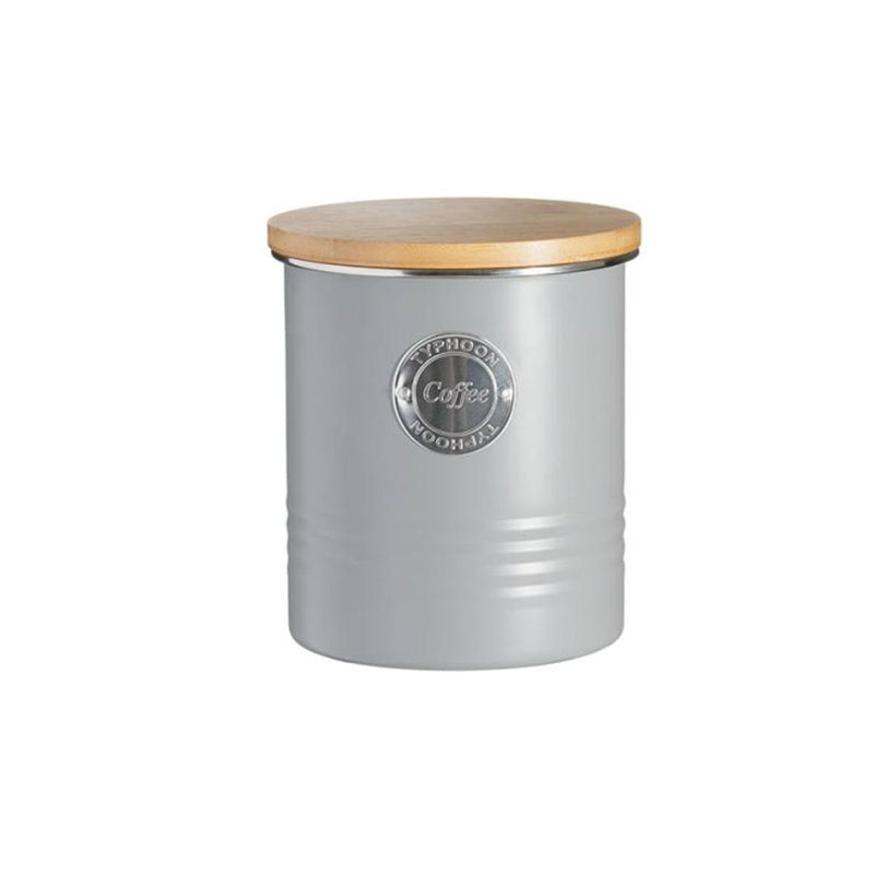 Living Grey Coffee Storage Jar with Bamboo Fabric Lid Default Title