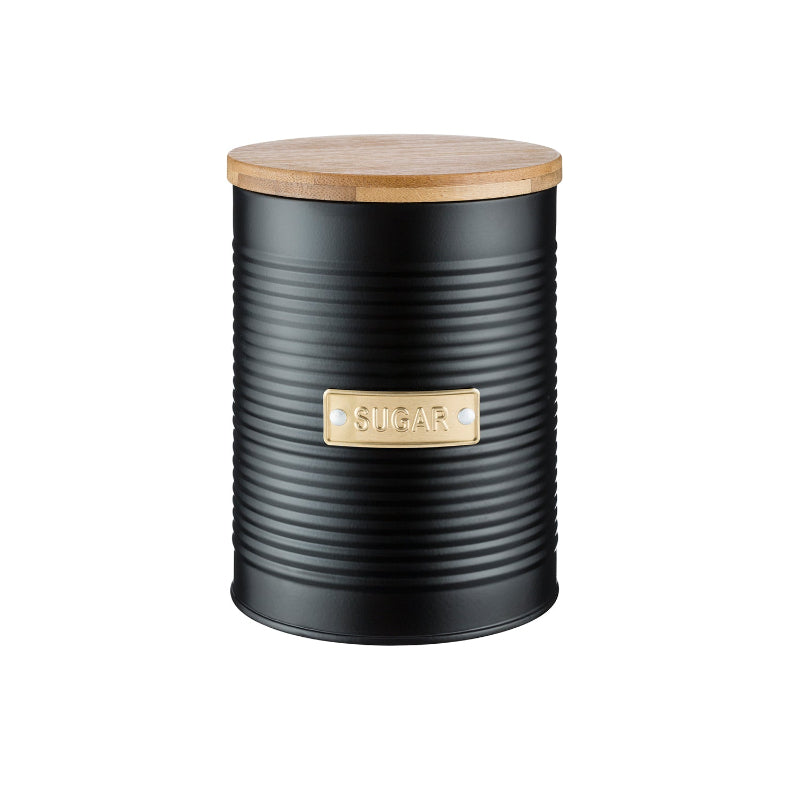 Otto Sugar Storage Black Canister with Bamboo Fibre Lid Default Title