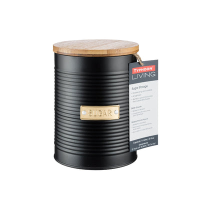 Otto Sugar Storage Black Canister with Bamboo Fibre Lid Default Title