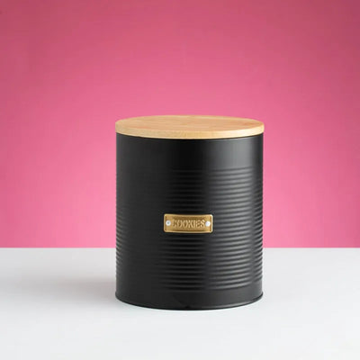 Otto Cookie Storage Black Canister with Bamboo Fibre Lid Default Title