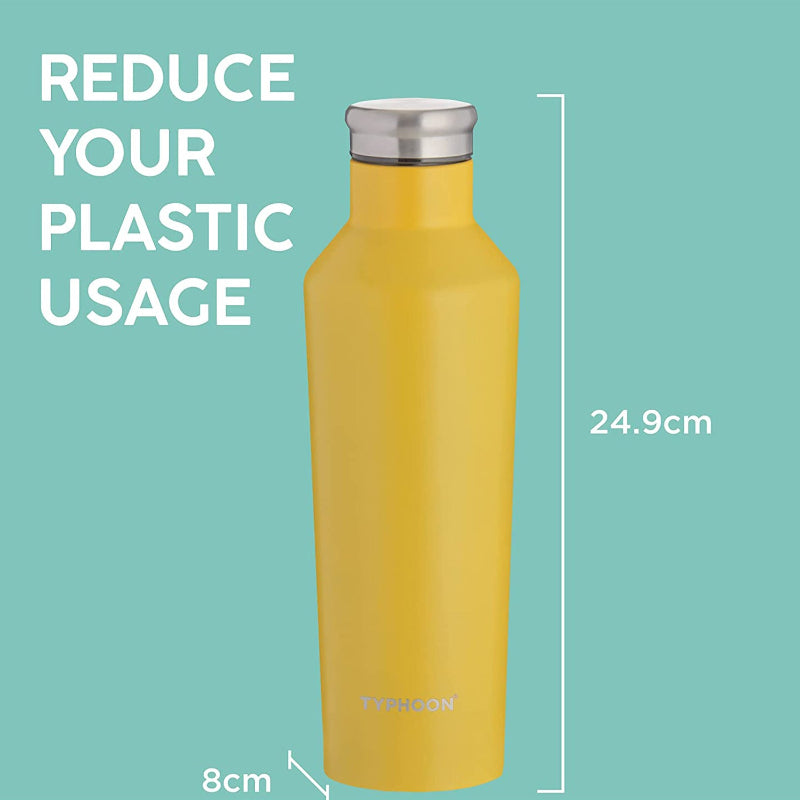 Pure Single Wall Bottle | 800ml | Multiple Colors Yellow