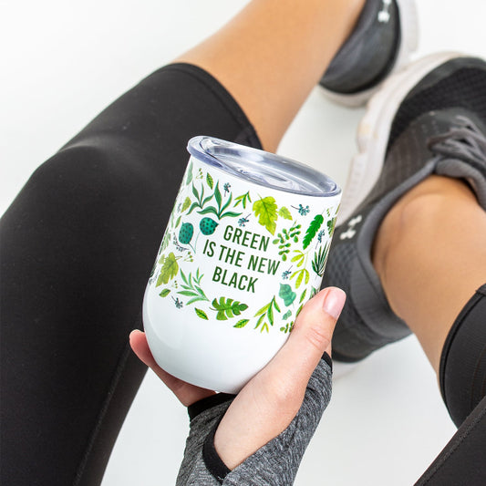 Pure Green Is The New Black White Tumbler | 350ml Default Title