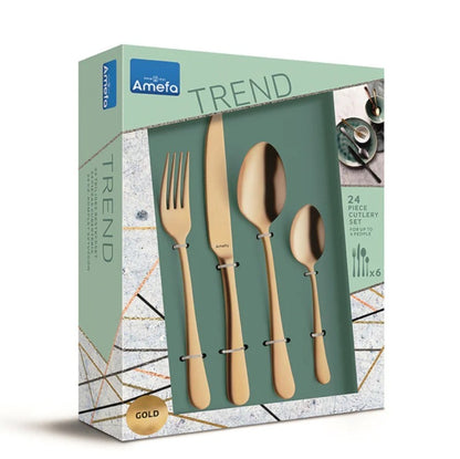 Austin Stainless Steel Cutlery | Set of 24 Gold
