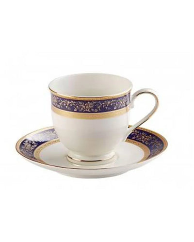 Blooming Border Porcelain Cups & Saucers | Set Of 12