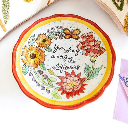 Wild You Belong Among The Wildflowers Multicolor Decorative Wall Plate | 11 inches