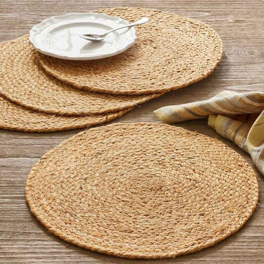 Traditional Style Round Jute Placemat | Set of 4