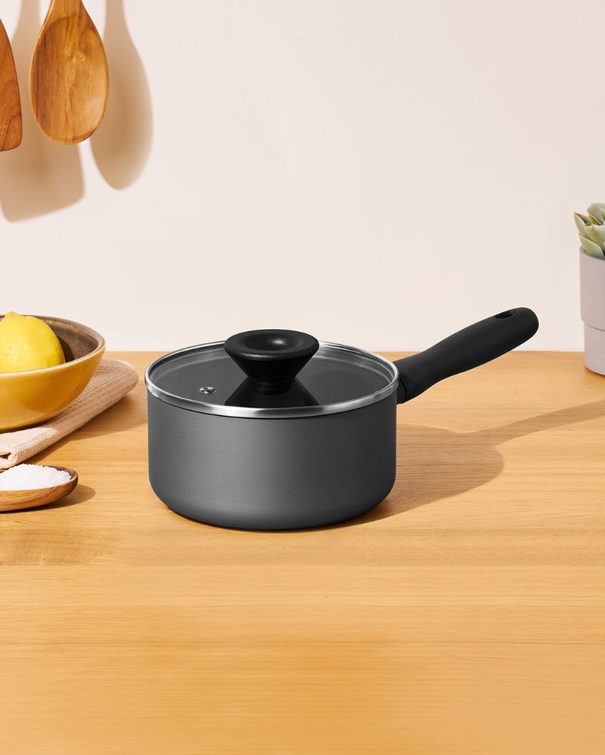 Functional Bauhaus Nonstick Saucepan with Lid | 5 x 3 x 2 Inches