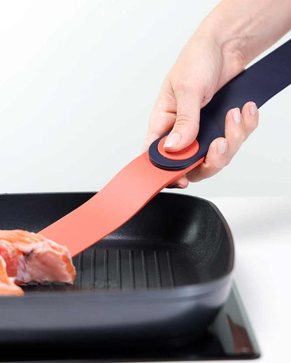 Pink & Blue Silicone Twist Spatula & Tongs | 9 inches